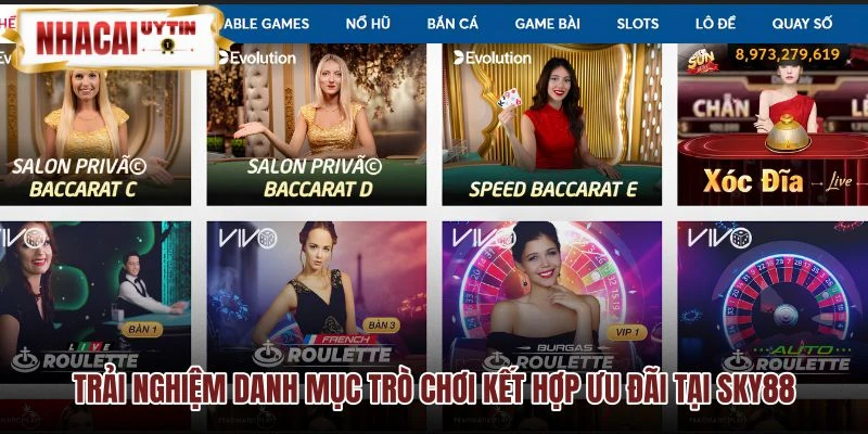 Danh mục trò chơi đa dạng và chương trình khuyến mãi SKY88